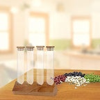 Cereals Canister Test Tubes with Sealed Wooden Caps Plant Propagation Glass Containers for Coffee and Tea Display and Scientific Experiments (4 Tubes) - Image 6