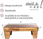 Wooden Tray Pedestal Decor | Display Riser for Plant and Other Home, Kitchen or Bathroom Accessories | Hand Carved Mango Wood 2 Finishes Available (Polished Mango Wood) - Image 7