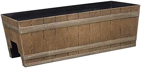 GROWSCAPE 1073D-265R Jameson planters, 24" - Deck Rail, Distressed Oak by GROWSCAPE