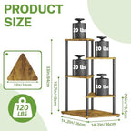 iDavosic.ly 4 Tier Wooden Plant Stand Indoor, 33 Inch Tall, Black & Brown - Image 3