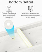 Small HDPE Raised Garden Bed, Elevated Planter Box with Legs, Outdoor All-Weather Planter Raised Beds for Seeds, Herbs, Flowers, Vegetables (White) - Image 5