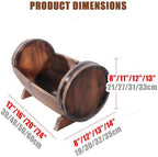 Wooden Whiskey Barrel Planters Outdoor Large 12-24 In (20"L x 13"W x 12"H) - Image 2