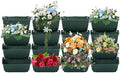 16 Pack Vertical Garden Planter,13 inch Wall Mounted Planter for Patio Indoor Outdoor Decor, Garden Self Watering Pot Balcony Plant Vegetable Fruit Herb Hanging Pocket Holder Flowerpot (Army Green) by kunghei