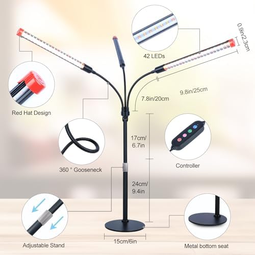 FRGROW 3Head Tabletop Grow Lights for Indoor Plants, Seed Starting, Veg - Image 5