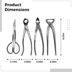 4 Pcs Bonsai Tool Kit, Carbon Steel Black Coated Gardening Tool Set, 7.7-8.3 In Tools, Includes Cutter, Root Cutter, Scissors, For Beginners - Image 3