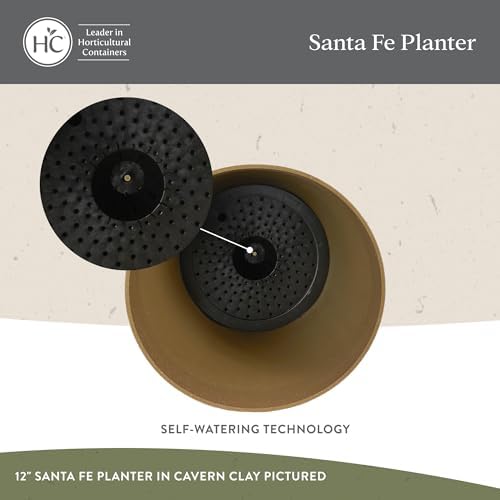 The HC Companies Santa Fe Round Self-Watering Pot - Lightweight Plastic Planter for Herbs & More - Durable Plant Pots for Indoor Plants & Outdoor Plants (16" Pebble Gray, Pack of 1) - Image 3