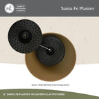 The HC Companies Santa Fe Round Self-Watering Pot - Lightweight Plastic Planter for Herbs & More - Durable Plant Pots for Indoor Plants & Outdoor Plants (16" Black Sand, Pack of 1) - Image 3