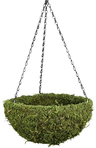 SuperMoss (29320) MossWeave Hanging Basket | Outdoor Hanging Planter with Moss | Decorative Plant Hanger for Porch, Balcony, Garden & Home Décor, Round, Set of 3 (S/M/L), Green - Image 4