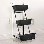 Vertical Raised Garden Bed 3 Tier Elevated Garden Planters Stand Up Garden Planter Box with Drainage Holes for Outdoor Indoor Plants Herbs Flowers Vegetables Black - Image 2