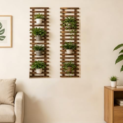Pack of 2 Vertical Wooden Wall Planter Trellis for Climbing Plants, 47.24" - Image 6