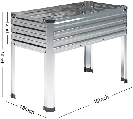 Vengarus 2PCS 48×18×30in Galvanized Raised Garden Bed Outdoor with Legs Set - Image 2