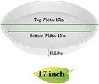 2 Pack of 17 inch Plant Saucer, 2.3" Depth Tray, Large Deep Garden Plastic Flower Planter Plant Trays for Indoors Outdoor Bath Bath (17", Creamy White) - Image 2
