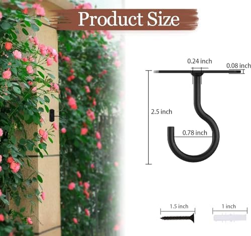 30Pack 2.5In Ceiling Hooks Bulk for Hanging Plants Black - Image 2