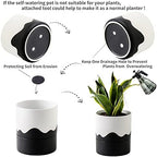 Nihow Ceramic Self Watering Plant Pot for Indoor Plants,6 Inch,White Black - Image 4