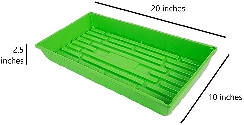 SUNPACK 10" x 20" Mega Plastic Seed Starting Tray, Green, 2.5" - No Drainage Holes, Ideal for Greenhouses or Indoor Gardening - Made of Thick, Strong Plastic - Image 5