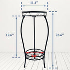 CASIMR 2Pack Plant Stand Indoor Outdoor, 2 Tier 26.6" Tall Metal Potted Holder Rack Multiple Flower Pot Stand Heavy Duty Plant Shelf Rustproof Iron Plant Round Supports Rack - Image 3