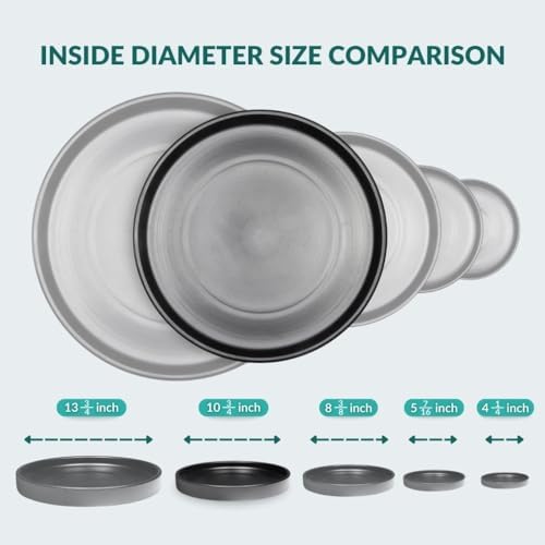 Heavy Duty Ceramic Plant Dish - with Silicone Feet for Added Surface Protection - Scratch-Resistant Plant Saucers, Pots 10.75" at the Base or Less, Flower Pot Saucers, Pebble Tray for Plant Humidity - Image 5
