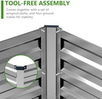 2PCS 7x3x1ft Galvanized Raised Garden Bed Kit,Metal Planter Box for Vegetables,Flowers,Herbs Durable Rust-Resistant Patio Gardening Beds,Silver - Image 5
