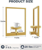 Bamworld Wall Plant Holder Plant Stand Indoor Wall Planters Gold - Image 3