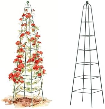 Vego Garden 9 ft Pyramid Obelisk Garden Trellis, Metal Rustproof Plant Support by Unknown