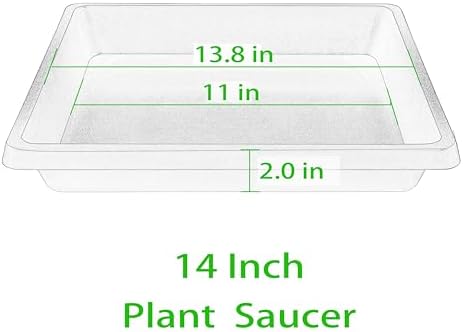 Square Plant Saucer 14 Inch 2 Pack, 6 8 10 12 13 16 18 20 Durable Plastic Plant Trays for Pots-Indoor Outdoor, Durable and Thicker Large Plant Drip Trays, Flower Planter Saucers for Potted Plants - Image 2