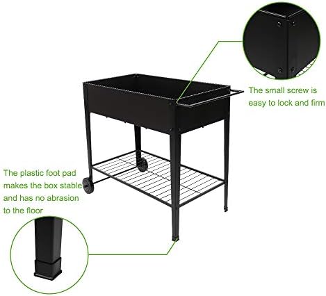 Raised Planting Box with Legs - Outdoor Raised Garden Bed On Wheels - Standing Boxes Planter for Vegetables Flowers Herbs - Image 4