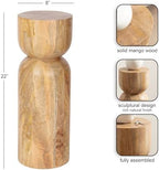 Kate and Laurel Teo Transitional Mango Wood Drink Table, 8 x 8 x 22, Natural Wood, Modern Sculptural Bedroom Nightstand with Unique Pedestal Table Design for Use as Indoor Plant Stand - Image 3