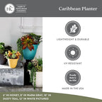 The HC Companies 14 Inch Caribbean Planter Pots with Drainage & Plug, Rolled Rim Plastic Planters for Indoor & Outdoor Plants, 2-Pack Decorative Flower Pots for Garden, Office & Home Decor, Honey - Image 3