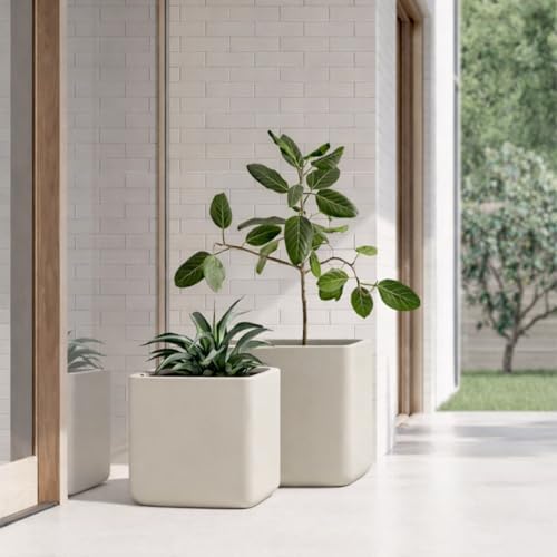 KUTE NEST 11" Premium Cubo Fiberstone Square Planter - Ethereal Mood - Image 3