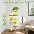 iDavosic.ly Plant Stand Indoor with Grow Lights, Tall 5 Tier Shelf, Brown - Image 6