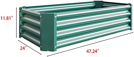 Metal Raised Garden Bed Outdoor, Rectangle Galvanized Rustproof Raised Planter Boxes for Flowers, Plants, Vegetables, Herbs (Green, 4x2x1FT) - Image 6