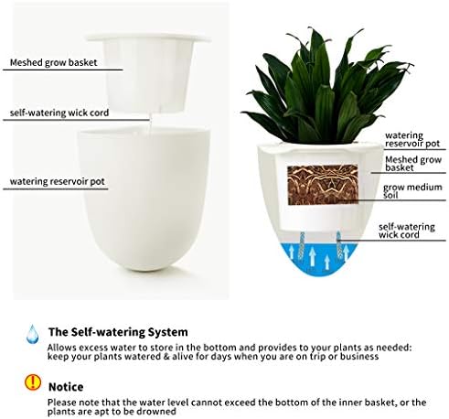 ORIMERC 4 Pack Corner Wall Mounted Hanging Planter Self Watering Triangle Plastic Flower Pot Decorative Modern Plant Vase Container Holder for Succulent Indoor Outdoor Home Office Décor White - Image 5