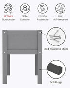 Small HDPE Raised Garden Bed, Elevated Planter Box with Legs, Outdoor All-Weather Planter Raised Beds for Seeds, Herbs, Flowers, Vegetables (Grey) - Image 4