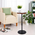 Small Round End Table, Tall Pedestal Drink Side Tables Living Room - Image 4
