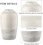 Ceramic Rustic Farmhouse Vase for Home Decor 9 inch Decorative Boho White Pottery Flower Vase for Centerpiece Living Room Bedroom Kitchen Bathroom Dining Table Mantel Shelf Decor - Image 5