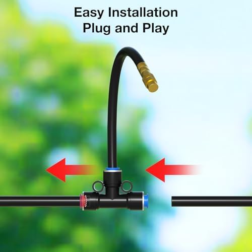 MIXC 200Ft 1/4" Drip Irrigation System,2026-Upgrade Garden Irrigation Kit with 32pcs Adjustable Copper Nozzles, Atomizing Watering System for Outdoor Plants,Raised Bed,Yard,Potted Plant,Lawn - Image 4