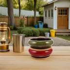 HOMSFOU Xmas 2pcs Round Ceramic Planter Pot with Drainage Bamboo Tray - Image 7