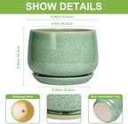 G EPGardening Ceramic Planter, 9 Inch Plant Pot, Green - Image 3
