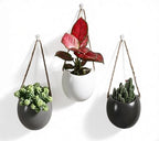 4 to 5 inch Ceramic Planters Wall Hanging Vases Decor - Set of 3 by Unknown