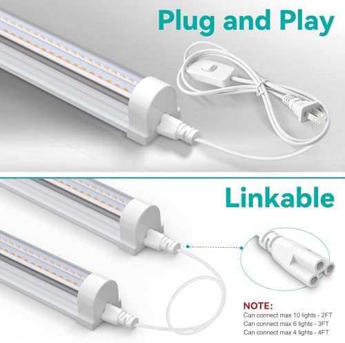 JESLED 4FT Grow Lights, 5000K Full Spectrum Sunlight White, V-Shaped Beam - Image 6