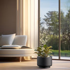 Kante Accent Round Pedestal Black Concrete Planter 12.6" Dia, Outdoor - Image 6
