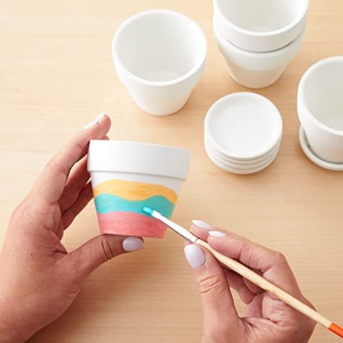Juvale Mini Terracotta Pots - Pot with Drainage Hole - Versatile Succulent & Herb Planter - Paintable White Planter for Custom Decor - Pack of 12, White, 2.9 x 2.9 x 2.5 in - Image 2