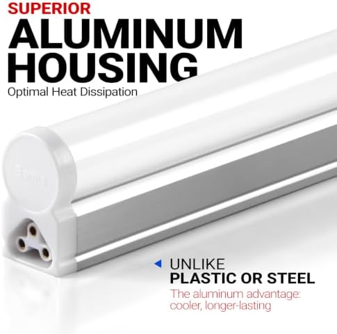 Barrina LED T5 Integrated Single Fixture, 4FT, 2200lm, 3000K, 20W, 6 Packs - Image 2