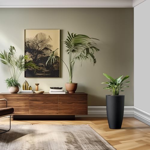 Kante Set of 2 Black Concrete Round Planters 23.6" Tall Home & Outdoor - Image 4