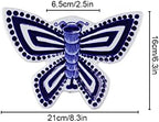 Blue & White Porcelain Wall Vase,Butterfly Shape Hydroponic Vase Wall Planter for Indoor, Outdoor (B) - Image 2