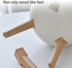 Modern self-Watering Planter with Stand Legs, White Planter Pot with Wood-Mimic Stand, Easy Lazy Care Planter, Size 13 x 8 - Image 6