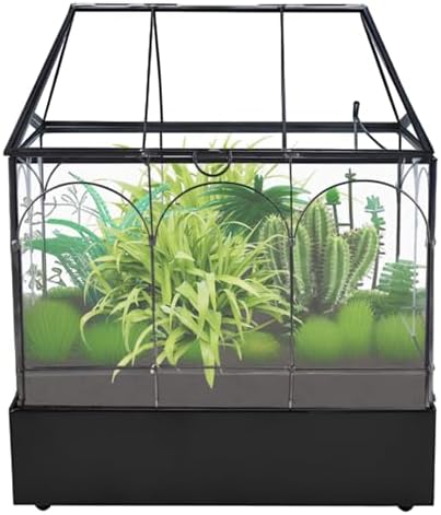 Glass Terrarium with Metal Tray, Glass Greenhouse Terrarium Kit - Image 4