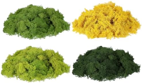 uxcell Preserved Reindeer Moss, 14oz Fake Moss for Crafts Artificial Dried Moss for Decoration Terrariums Potted Plants, Light Green/Dark Green/Yellow/Chartreuse by uxcell