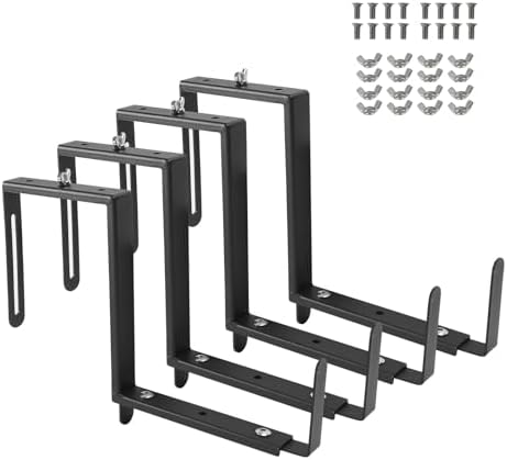 Window Box Bracket,Adjustable Planter Box Brackets,Black,4Pack by XZWMY