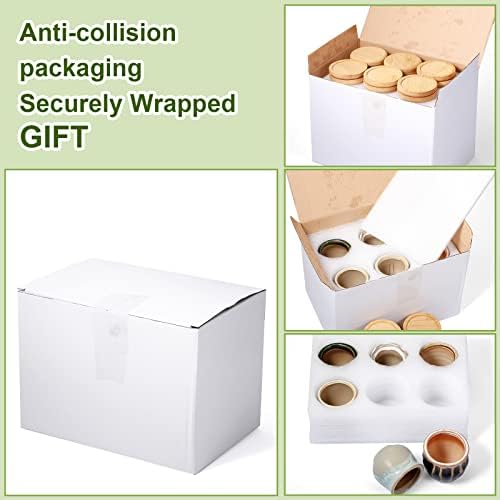 Remerry 12 Pcs Ceramic Succulent Pots 2.5 Inch with Drainage Bamboo Tray - Image 5